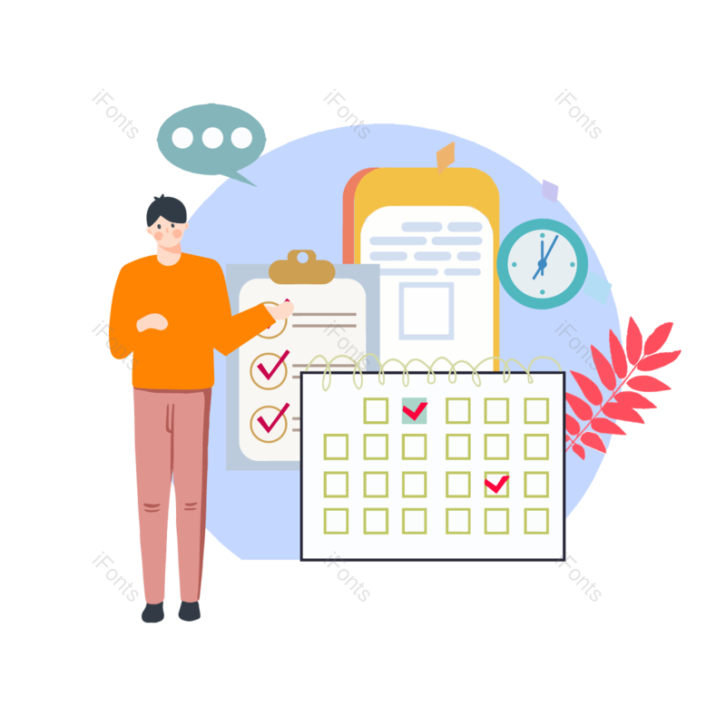 计划图片,会议元素,树叶PNG,日历免抠素材